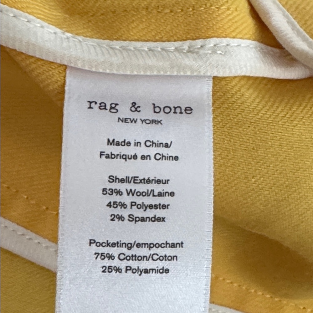 RAG & BONE Bonnie Yellow Single-Button Blazer Size 4 - Picture 10 of 10